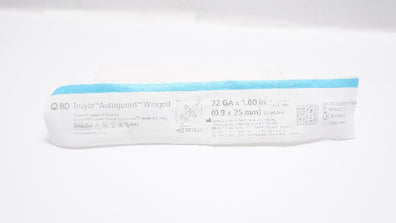 BD 381523 Insyte Autoguard Winged Shielded I.V. Cath. 22Ga x 1.00inch 35mL/min